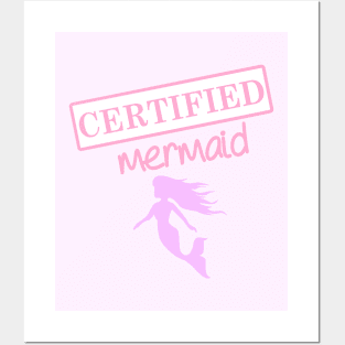 Certified Mermaid Posters and Art